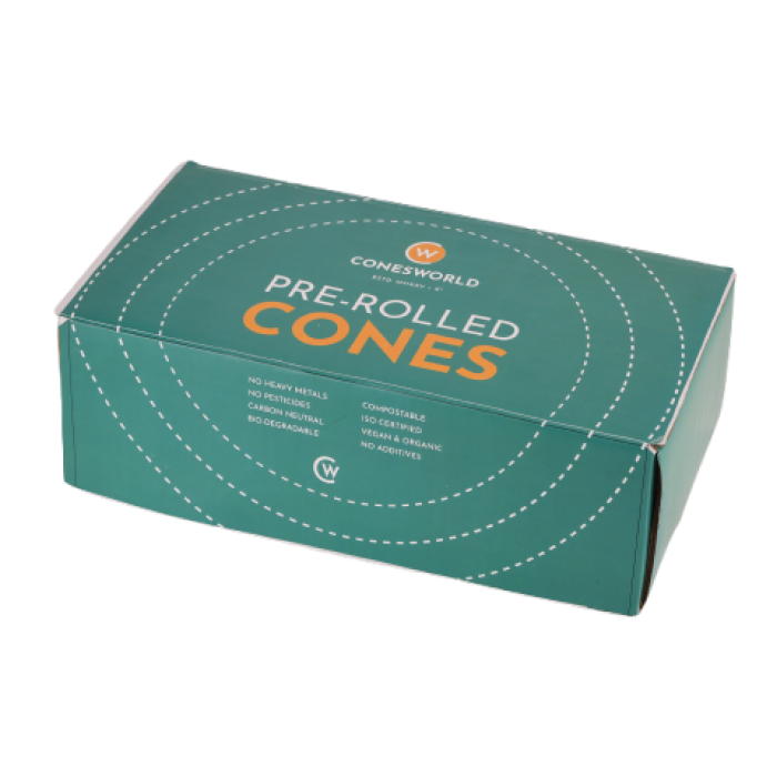 70 mm Refined White Pre-Rolled Cones w/ 26 mm Conical Wooden Tip -  [250 Cones per Box]
