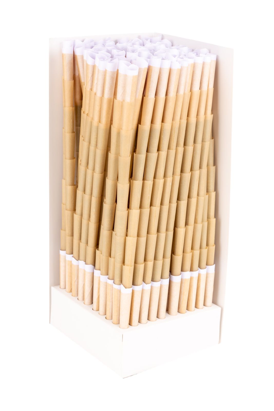 109 mm Unrefined Brown Pre-Rolled Cones w/ 30mm Plain White Filter Tip (M/W) -  [800 Cones per Box]