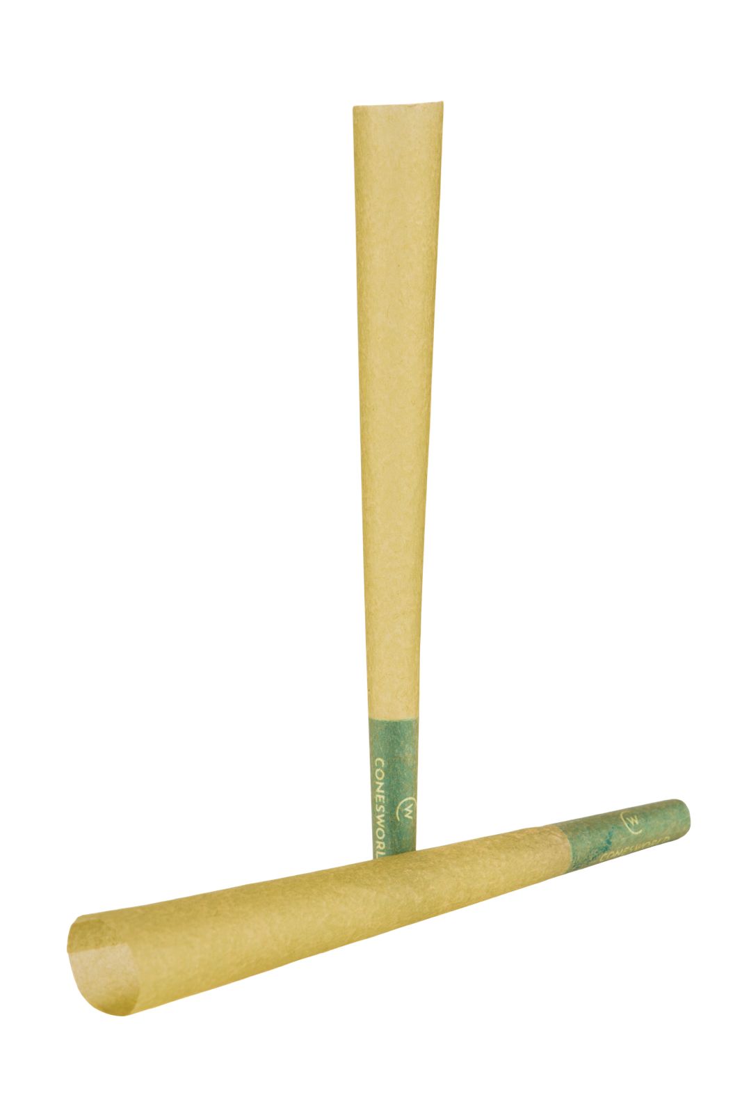 70 mm Green Paper Pre-Rolled Cones w/ 26 mm Conical Wooden Tip -  [250 Cones per Box]