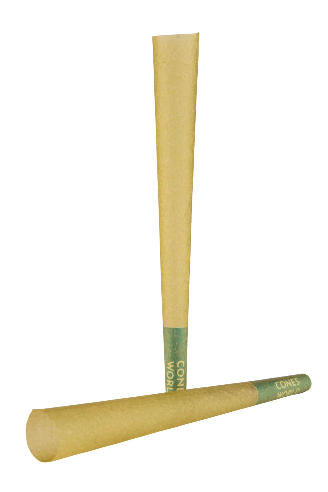 70 mm Green Paper Pre-Rolled Cones w/ 26 mm Conical Wooden Tip -  [250 Cones per Box]