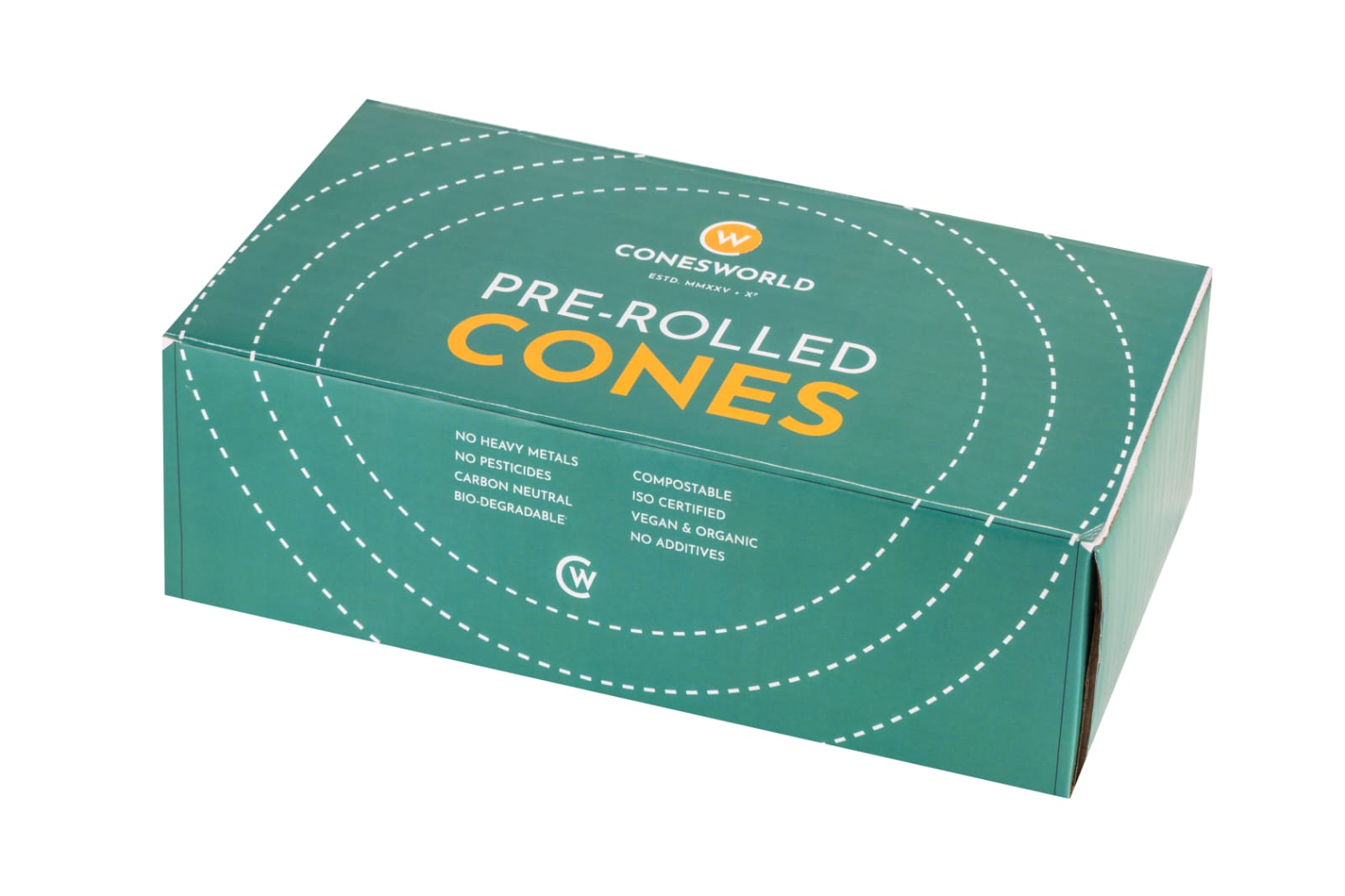 109 mm Refined White Pre-Rolled Cones w/ 26 mm Conical Wooden Tip -  [250 Cones per Box]
