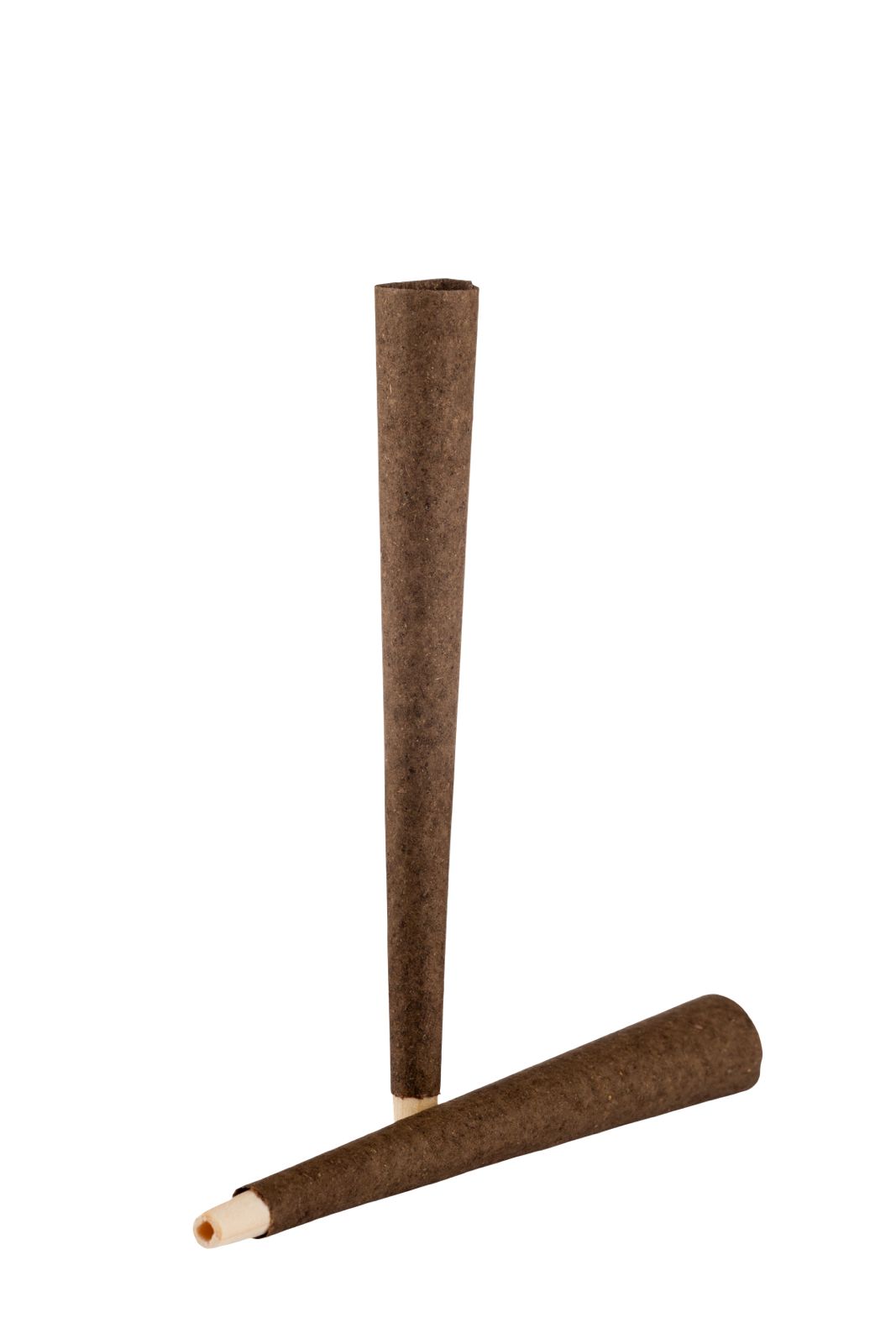 109 mm Brown Hemp Blunt Pre-Rolled Cones w/ 26 mm Conical Wooden Tip -  [250 Cones per Box]