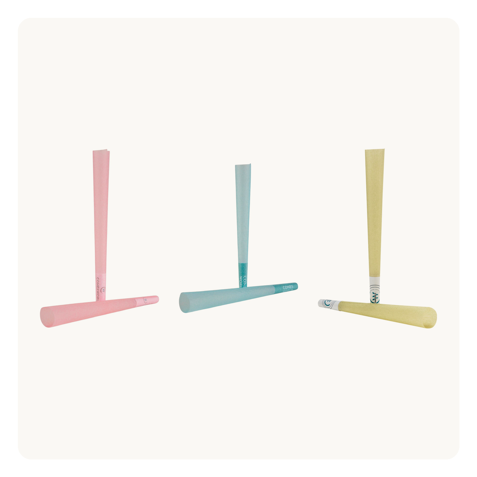 Colour Trio Bundle: 109 mm Pink, Blue & Green Paper Cones: composite of the 3 products included
