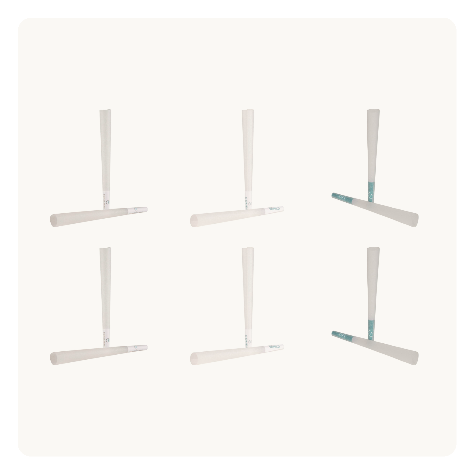 Pre-Roll Brand Launch Kit: 18 Boxes of 109, 98 & 84 mm Refined White Cones: composite of the 3 products included