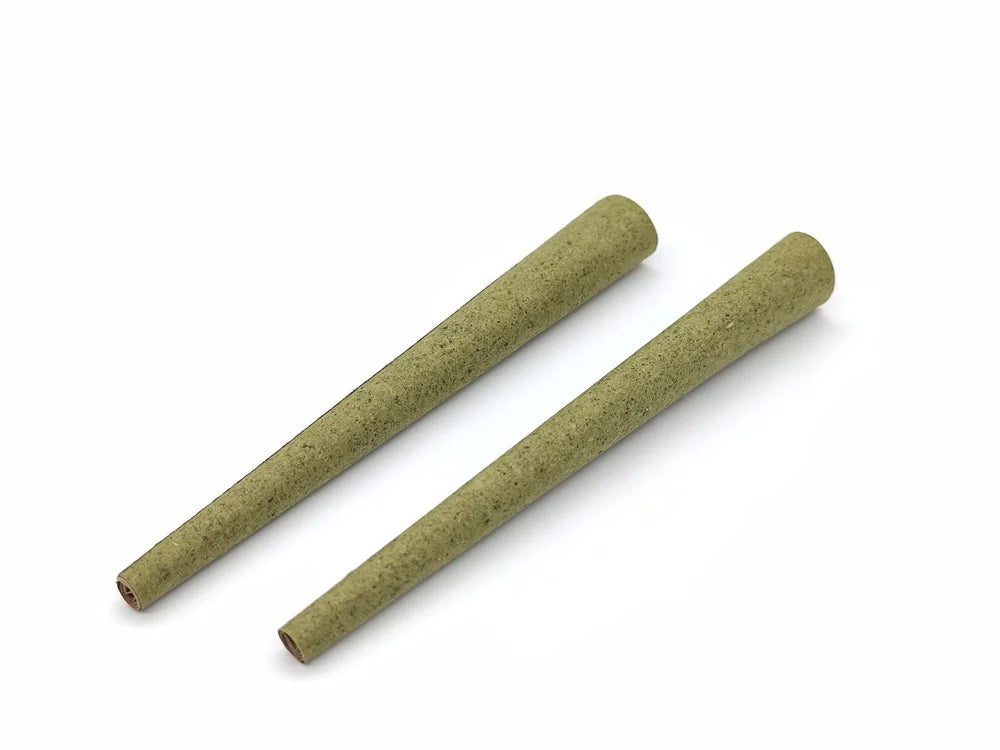 70 mm Green Hemp Blunt Pre-Rolled Cones w/ 26 mm Conical Wooden Tip -  [250 Cones per Box]