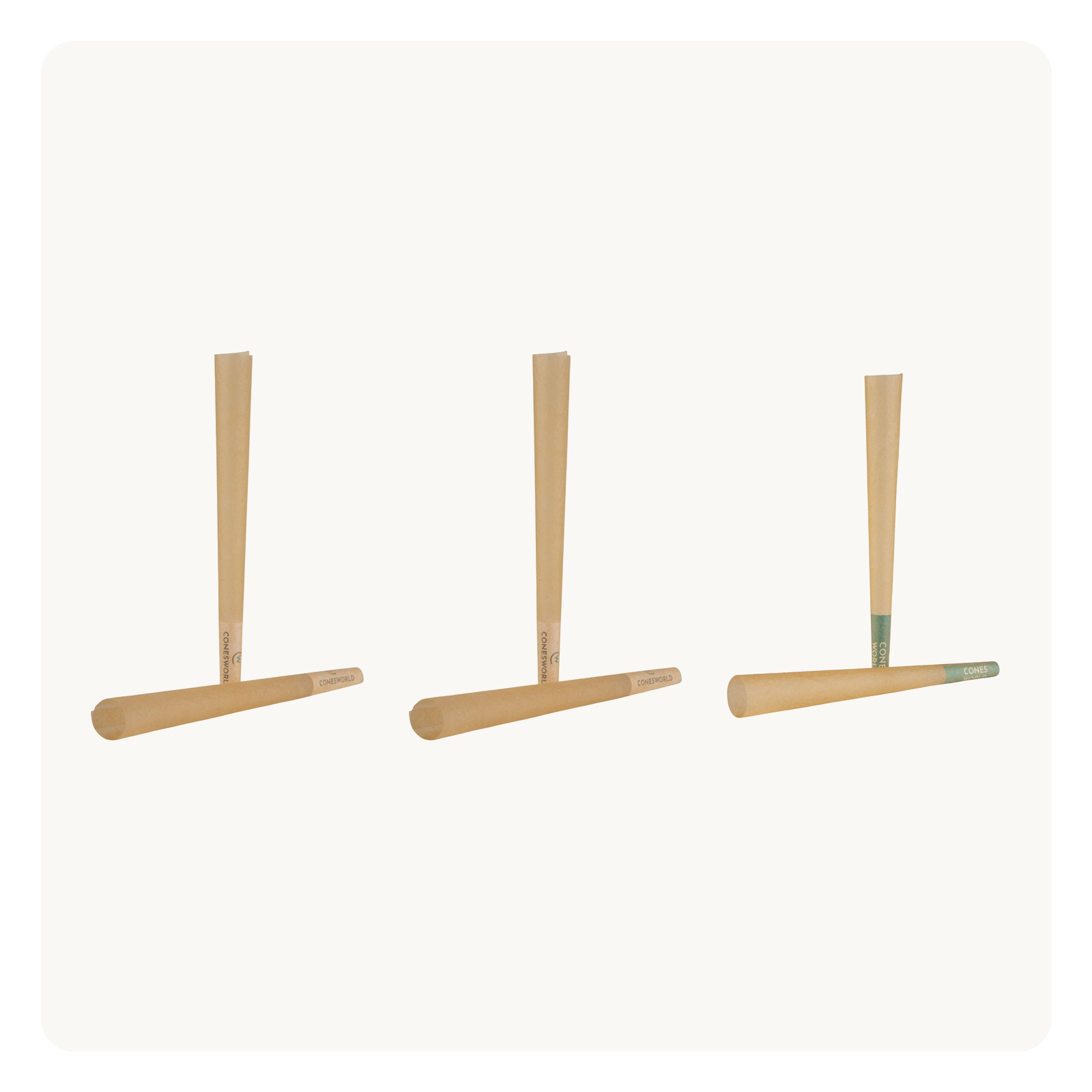 Size Explorer Bundle: 109 mm, 98 mm and 84 mm unrefined brown pre-rolled cones