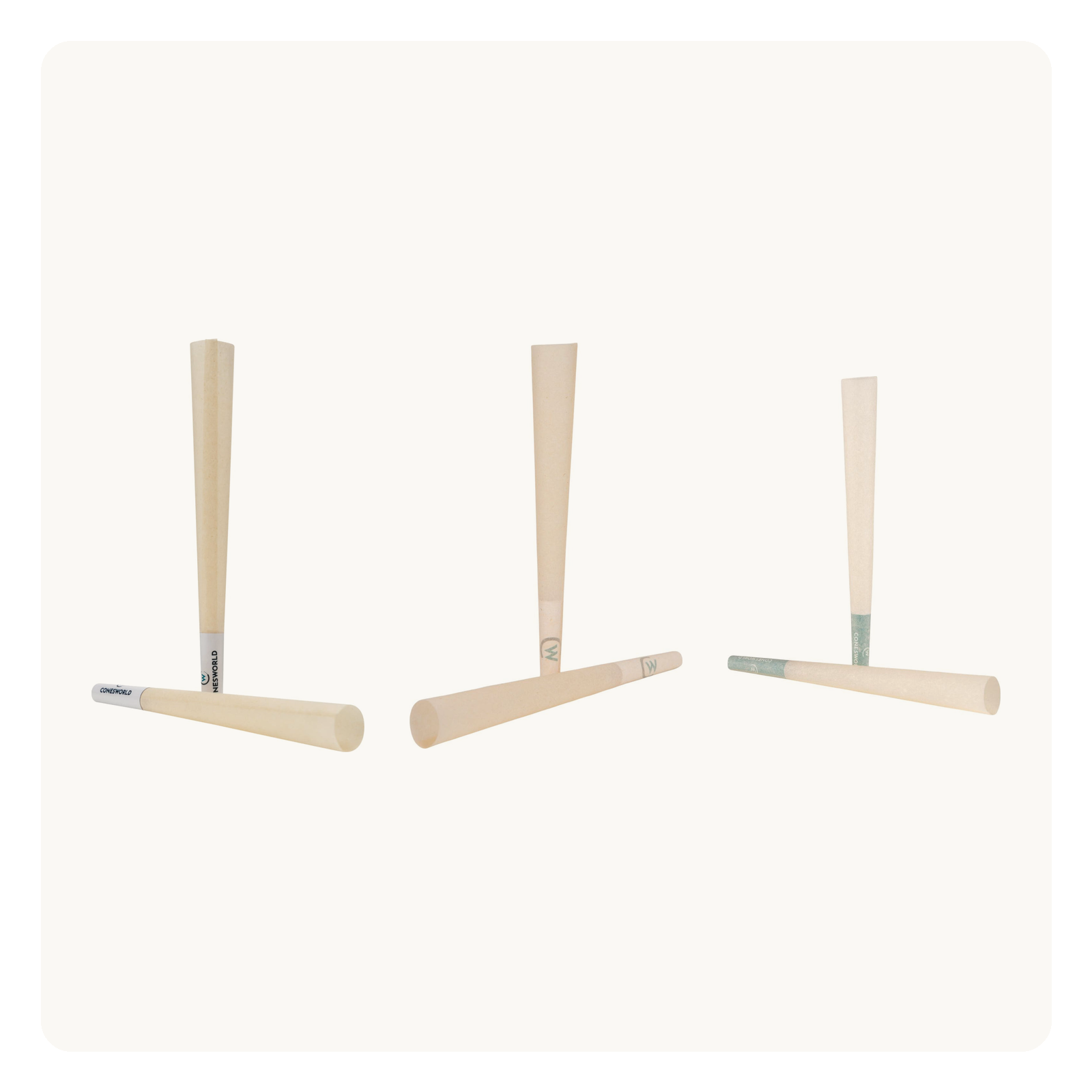 Size Explorer Bundle: 109, 98 & 84 mm Organic Hemp Cones: composite of the 3 products included
