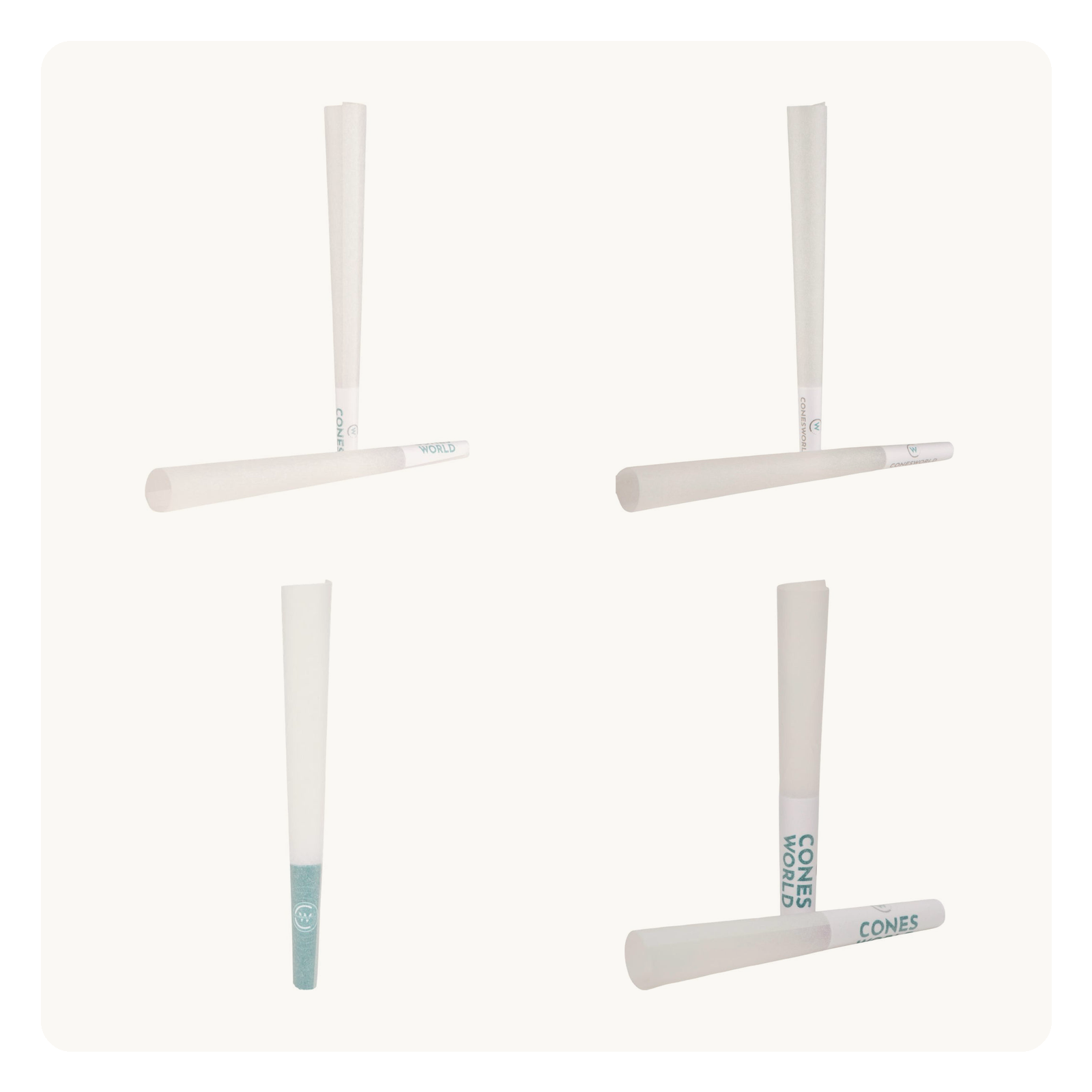 Tip-Length Sampler: 109 mm Refined White Cones, 21, 26, 30 & 40 mm Tips: composite of the 4 products included